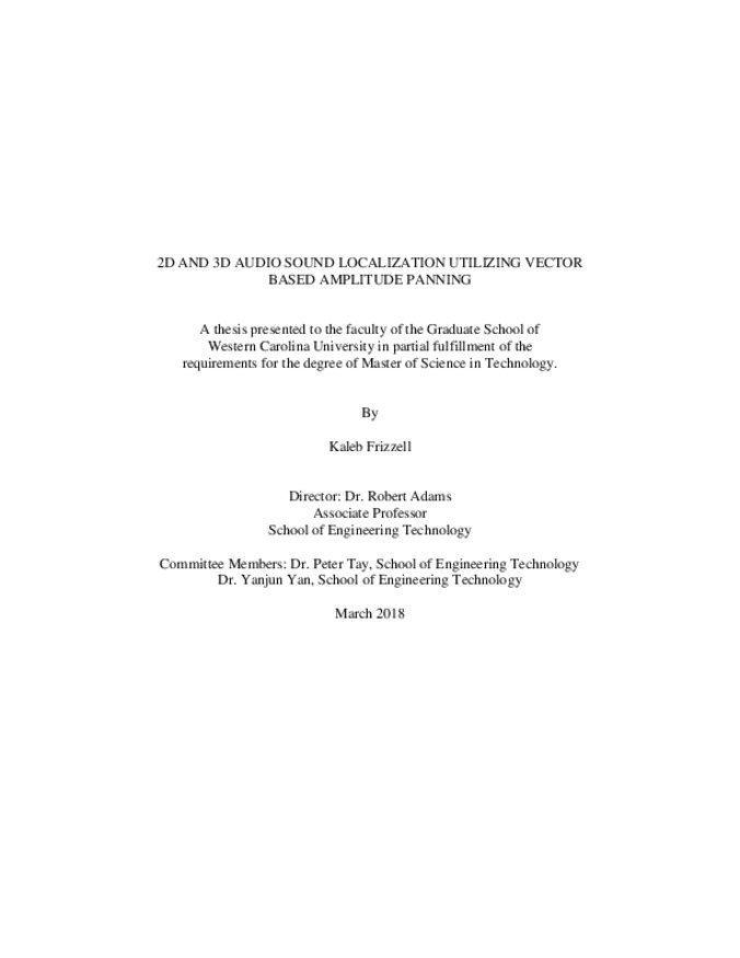 2D and 3D audio sound localization utilizing vector based amplitude panning
