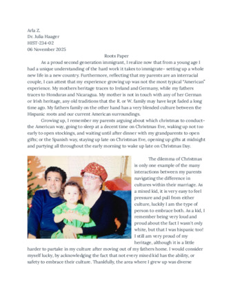 Arla Zavala's Roots Paper