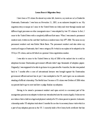 Leana Barra's Migration Story