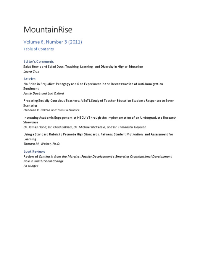 MountainRise, Volume 6, Number 3