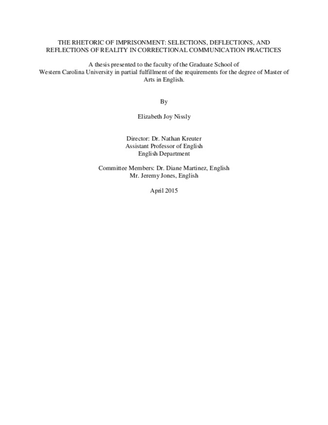 The rhetoric of imprisonment : selections, deflections, and reflections of reality in correctional communication practices
