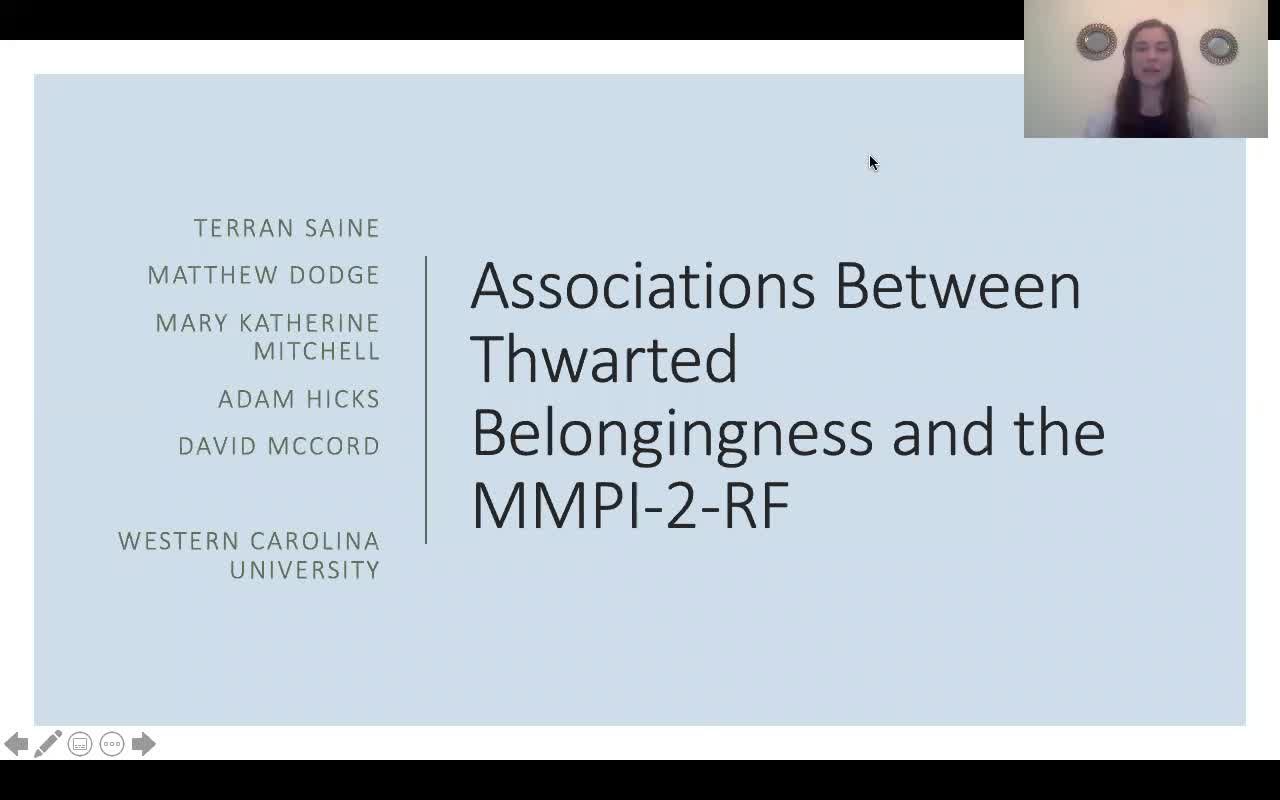 Associations Between Thwarted Belongingness and the MMPI-2RF