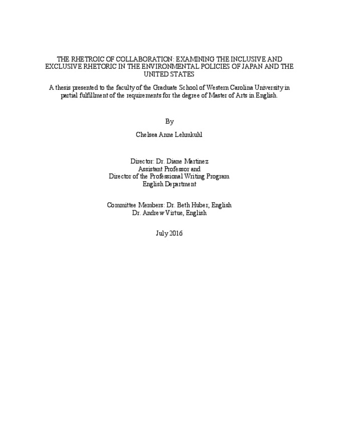 The rhetoric of collaboration: examining the inclusive and exclusive rhetoric in the environmental policies of Japan and the United States
