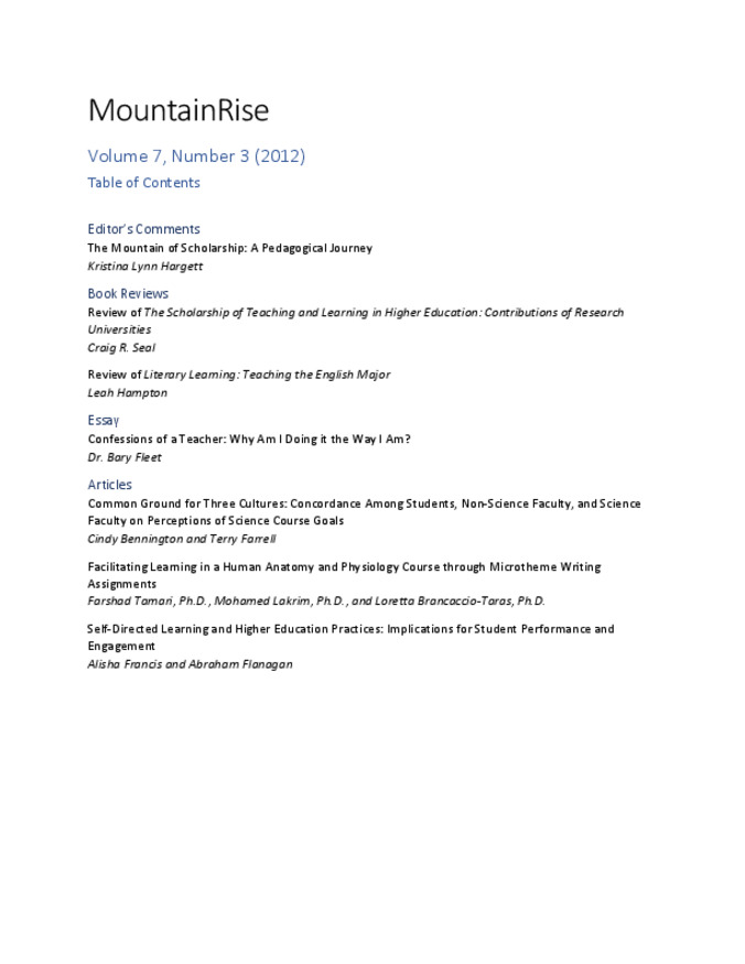 MountainRise, Volume 7, Number 3